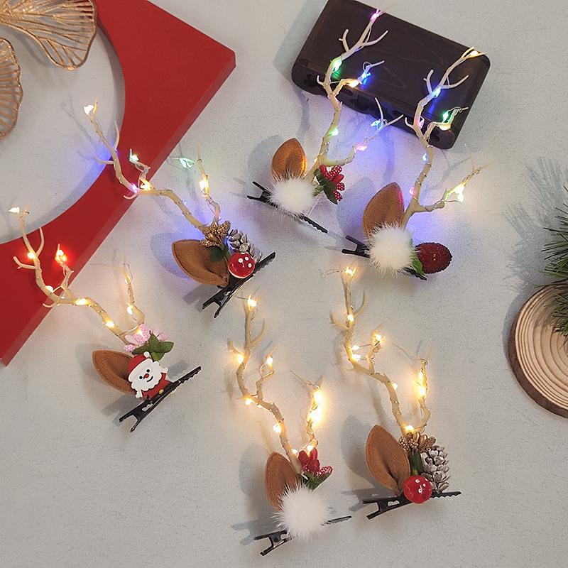 Świecące Świąteczne Akcesoria do Włosów Bałwana: Świecąca opaska i spinka do włosów dla dorosłych i dzieci