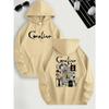 Coraline Inspired Casual Hoodie for Women's Polyester Knit Fabric Long Sleeve Regular Fit Hooded Pullover with Slight Stretch
