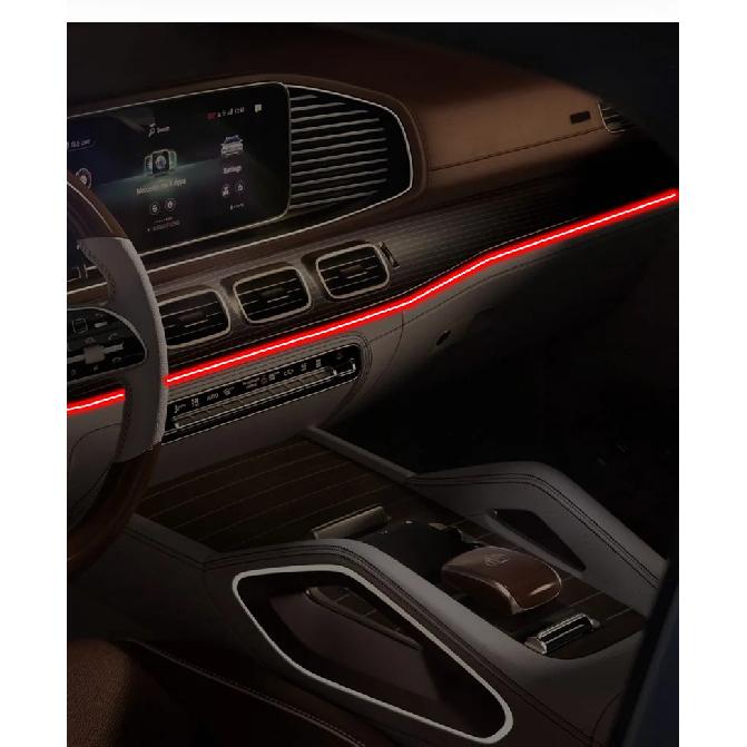 1/2/3/4/5M Auto-Innenraum RGB LED Lichtleiste Umgebungsneon Unsichtbares Licht USB Glasfaser Atmosphärenlampe unterstützt APP-Steuerung