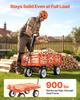Carro de Jardín, 408,2 kg, Carro Utilitario de Acero de Alta Resistencia para Patio y Jardín con Ruedas de 10 Pulgadas, Taburete de Jardinería para Exteriores con Asa Ajustable, Desmontable