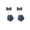 Retro Design Crystal Bow Earrings S111 Silver Needle One Two Wear Personality Versatile Sweet Temperament Earrings