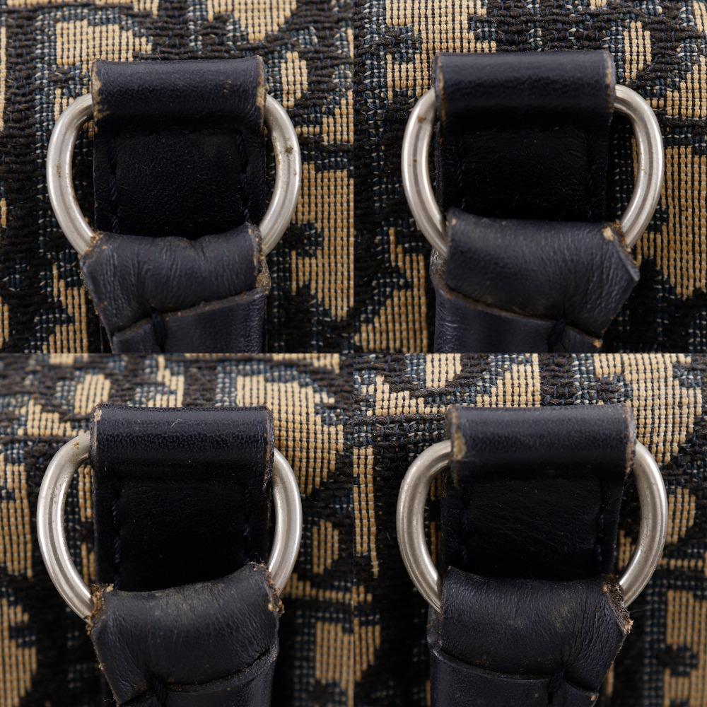 Dior Trotter Boston Bag Mini Boston Vintage Beige Canvas Unisex Used