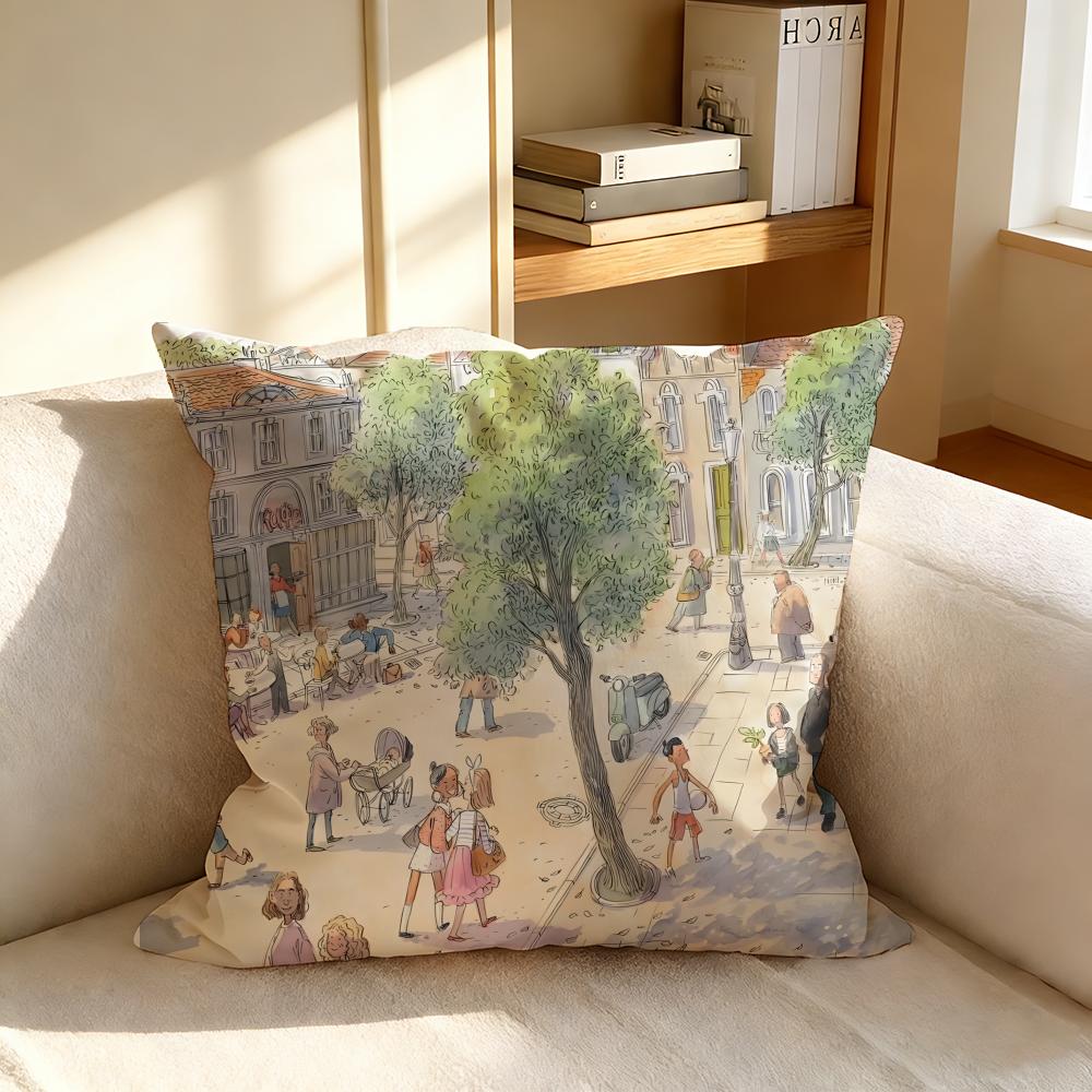 Cushion Cover Cushion Cover, Soft Washable Linen Pillowcase, Multi-Scene For Sofa, Bedroom And Office. S-Sveta Ovinnova