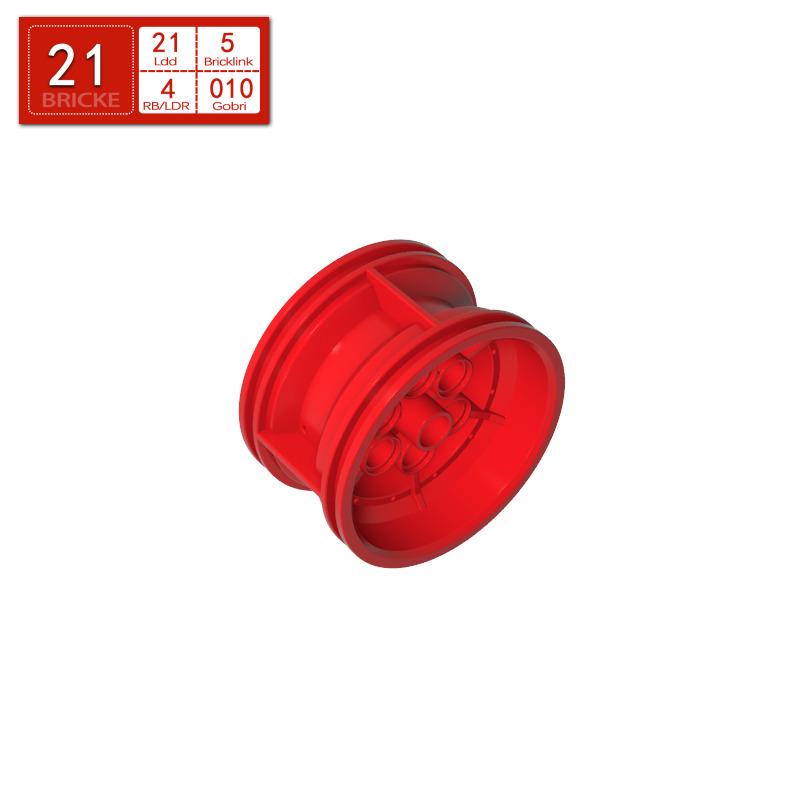 BRICKE Compatible Wheel Hub for Lego Building Blocks (43.2x26mm) - Parts 56908, 51488, 41896 6 pcs