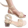 Sandals Women's Summer New Fashion Versatile Thick Heel One-word Strap Medium Heel High Heels