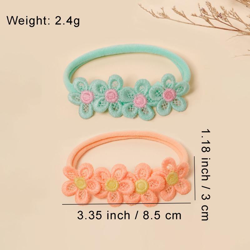 2025 New Spring-Summer Baby Headbands Solid Color Floral Kids Hair Accessories Soft Nylon Infant Headwear Gentle Cute Must-Have