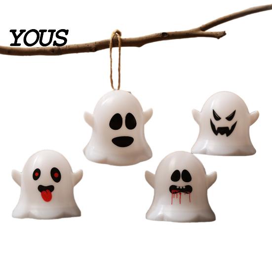 Small Ghost Figurine Light 6 Pcs Decorative Light, LED Color Changing Warm Flameless Battery-Operated Soft White Lamp Mini Spirit Night Lamps, Spooky