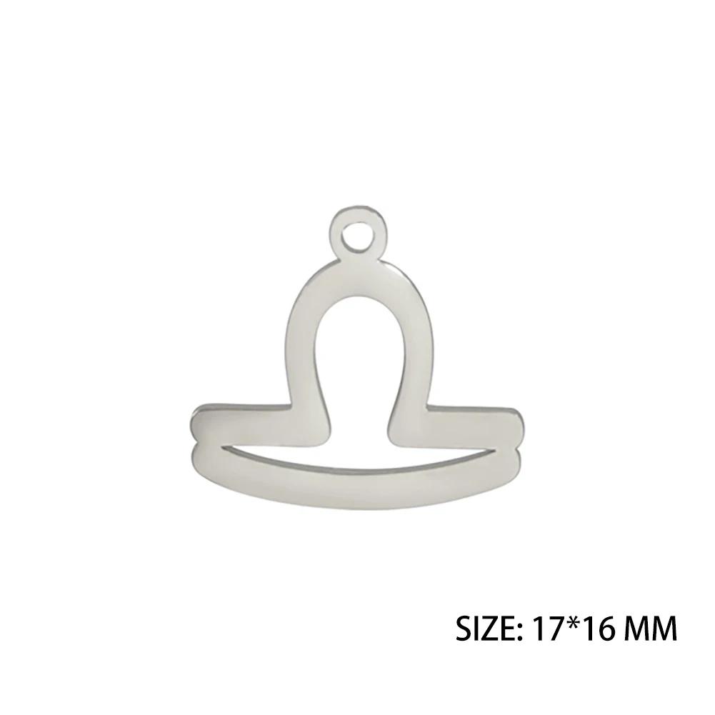 Teamer 12 Stück/Los Tierkreiszeichen Anhänger Edelstahl Horoskop Astrologisches Zeichen Anhänger für Halskette Armband Schmuckherstellung