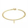 Punk 3mm Flat Snake Chain Bracelet Female Gold Color Stainless Steel Alphabet Initial Letter Charm Bracelet for Women Jewelry