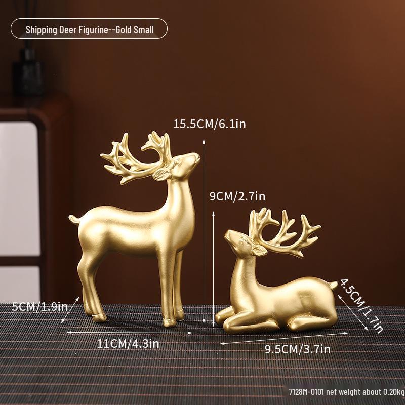 Golden Light Luxury Resin Handicrafts Collection: Ornaments for Office, Living Room, Wine & TV Cabinets