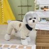 Warm Fleece Dog Jumpsuits  Winter Soft Dog Jacket Clothes High Collar Solid Puppy Overall  Dog Coat Poodle Teddy Pet Costume