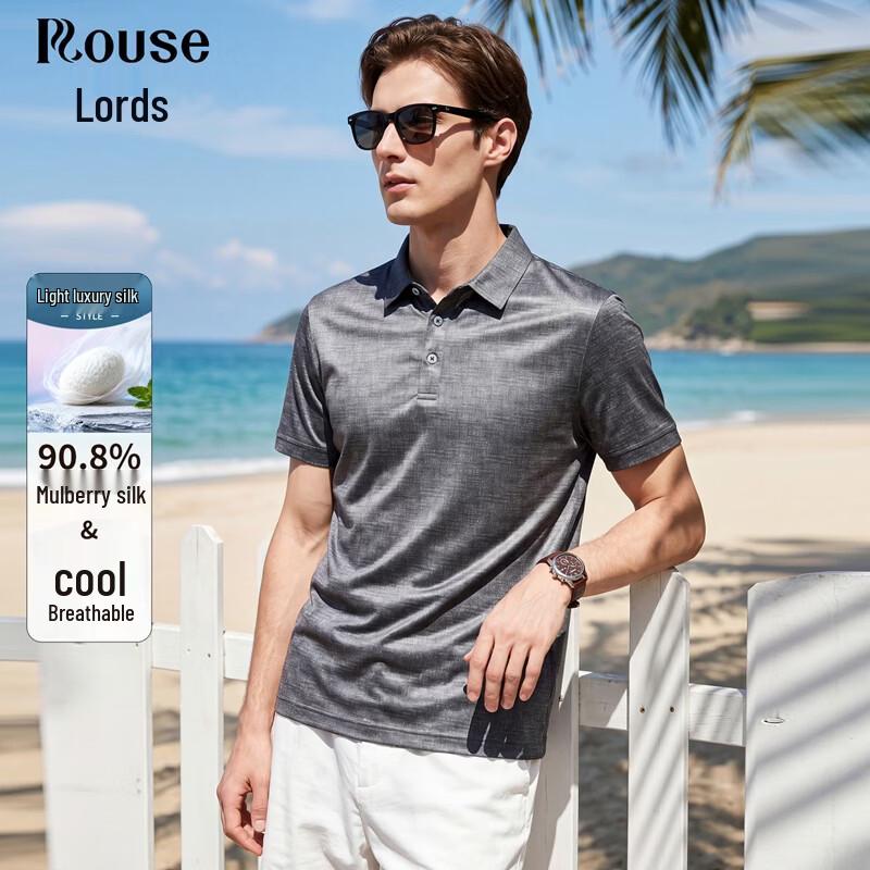 Luozhi Men s Cooling Silk Blend Short-Sleeve Polo Shirt 180