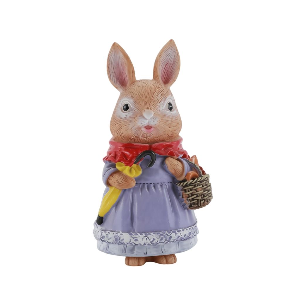 Resin Bunny Figurine Sitting Decorative Sculpture for Home Tabletop Garden Yard Ornament Easter Holiday Decoration