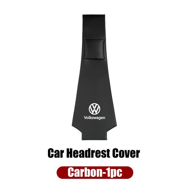 Leather Car Headrest Anti Dirty Protective Cover For VW Tiguan CC Jetta Polo Golf Passat Scirocco T-ROC TouaregNO4