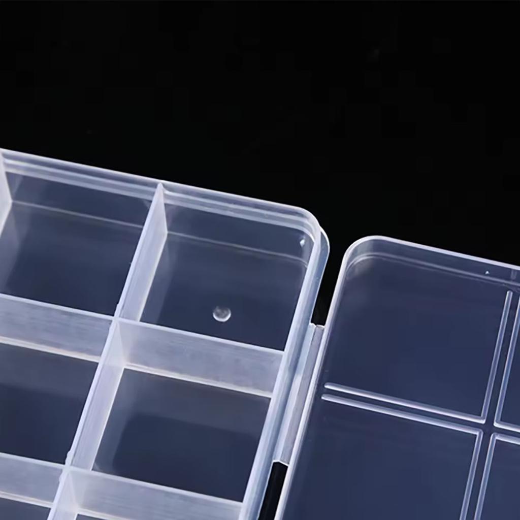 Průhledná úložná krabička Šperkovnice Průhledná plastová krabička Organizér Prázdná Úložný organizér na náušnice Vitrína na korálky