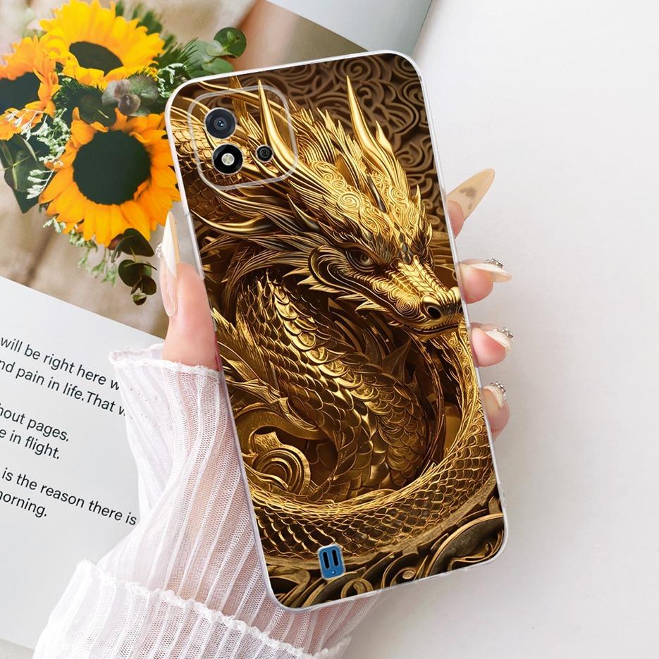 For Realme C11 2021 Case RMX3231 Colorful Flowers Painted Cover Soft Silicone Phone Case For Realme C20 C 11 RealmeC11 2021 Bags