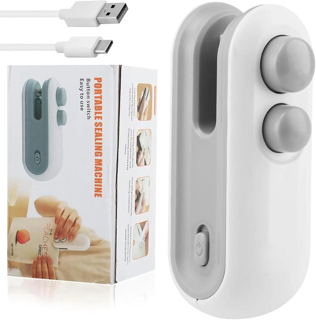 USB přenosný mini tepelný sáček na uzavírání sáčků pro svačiny Domácí použití Dobíjecí těsnění vakuové těsnění plastové sáčky Tepelné těsnění klip