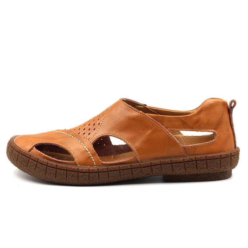 Fashion New 2024 Breathable Summer Shoes Hollow Outs Genuine Leather Men Casual Shoes Soft Bottom Fashion Men Shoes 663