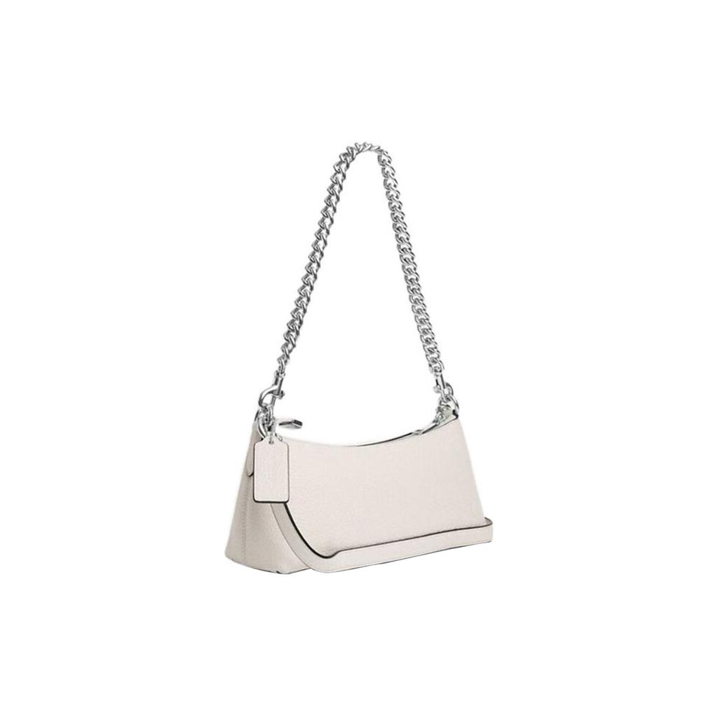 New COACH Charlotte Grain Leather Shoulder Bag, Portable Crossbody Bag Women's White CL407-SVHA