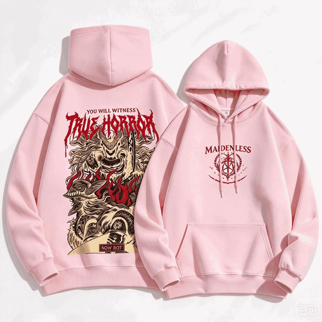 Elden Ring Grafické Mikiny Podzim Zima Pánské Manga Vintage Oversized Unisex Streetwear Trendy Sportovní Grafika Y2k Krátký Rukáv Klasické