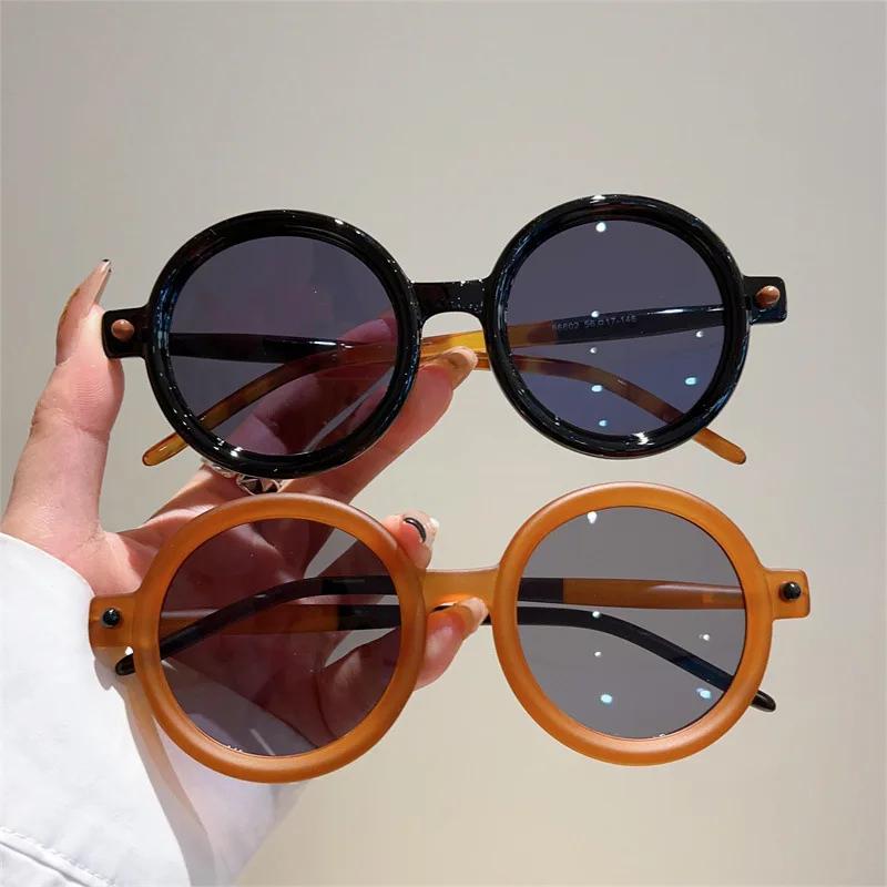 Vintage Round Sunglasses Women for Men Trendy Sun Glasses Punk Luxury  Designer Shades Big Frame Eyeglasses UV400