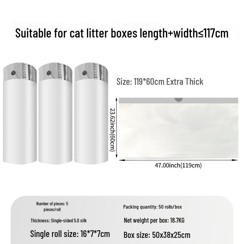 Katzenstreubeutel mit Kordelzug: Dicke, große und leicht zu reinigende Kotbeutel mit Schaufel für Katzentoiletten