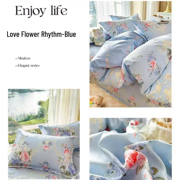 Class A Pure Cotton Bed Sheet, Duvet Cover, and Pillowcase Set – Available in Three-Piece or Four-Piece, All Seasons, Home/Homestay