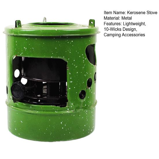 Outdoor 10-Docht-Petroleumkocher Tragbarer Leichter Campingkocher Heizung BBQ Picknick Kochen Camping Wandern 2-4 Personen Petroleumofen Brenner