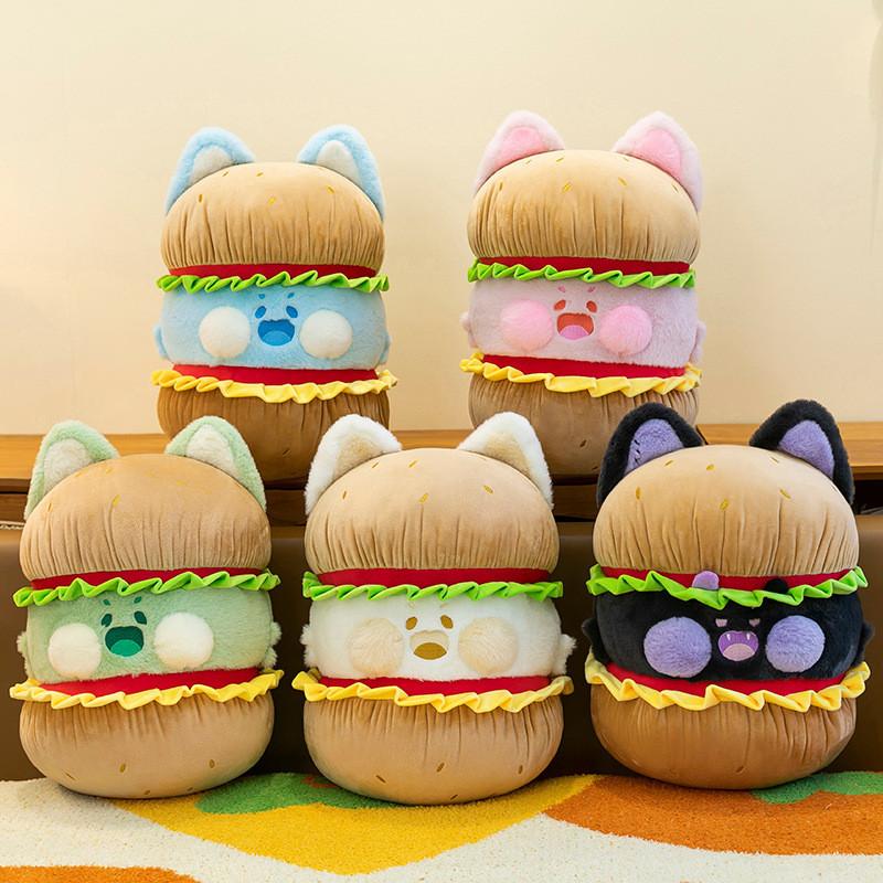 Plush Cartoon Hamburger Doll Childrens Cat Cartoon Toys Animal Gifts Holiday