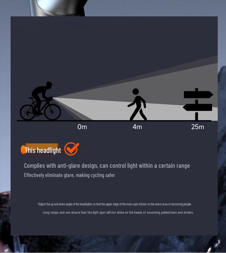 USB Rechargeable Bicycle Headlight with Digital Display & Loud Horn, Quick Release for Mountain Bike Safety