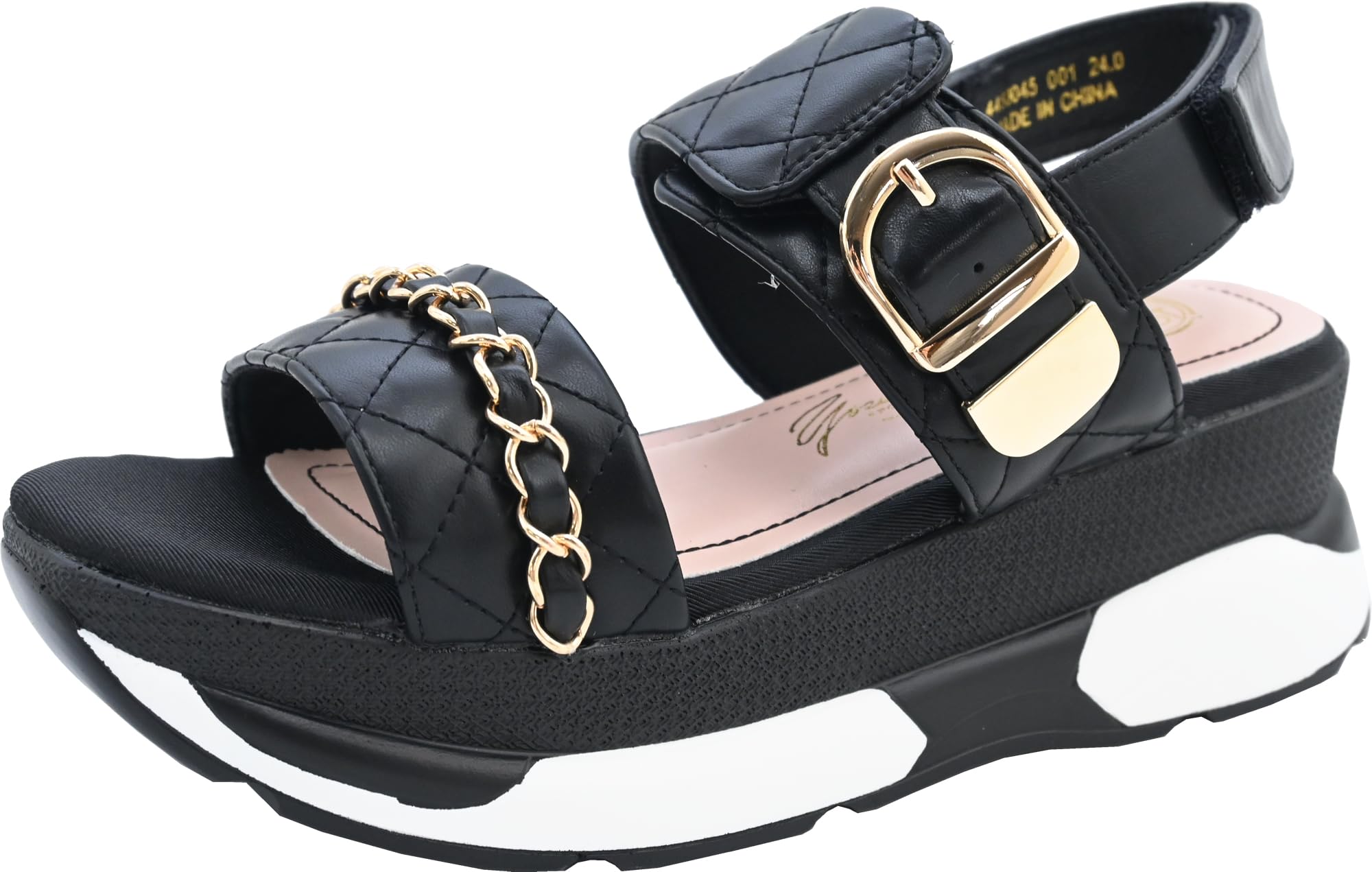 

Yosuke Women s Sandals, Black, Size 23.0 cm, 4450045