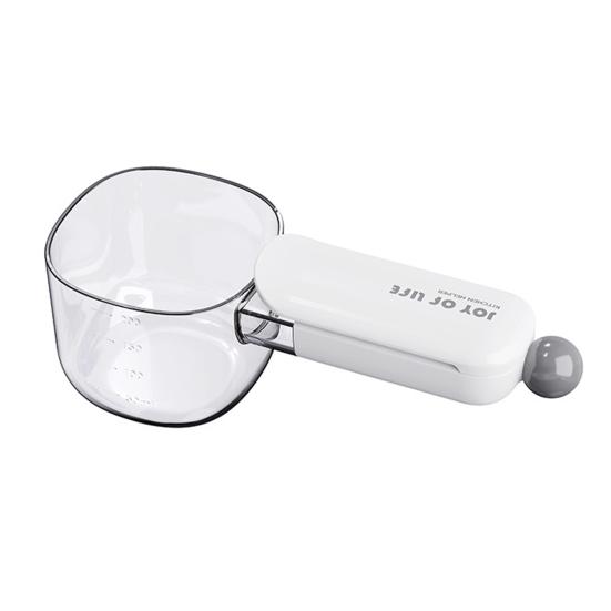 Rice Scoop with Sealing Clip Large Kitchen Measuring Spoon for Flour Grains Food-Grade Plastic Kitchen Scoop for Cereal Containers Pantry Organization