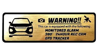 Honami Works New FRONX Fronx Security Emblem 24 Hour Surveillance Dash Cam GPS Tracker Sticker (Gold)