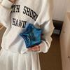 Silver Banquet Chain Bag Korean Style Funny Party Bag Portable Bright Star Shoulder Bag  Girls