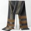 2025 Autumn/Winter New Men'S Cashmere Scarf Thickened, Stylish, European And American Men'S Classic Stripe