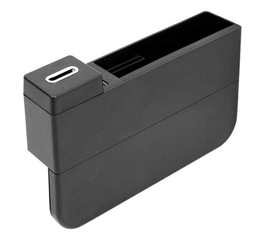 Black Plastic Car Seat Crevice Storage Box with USB Port Wireless Charging Board