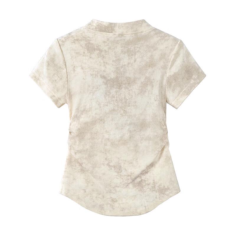Women's New Chinese Style Embroidered Stand-up Collar T-shirt