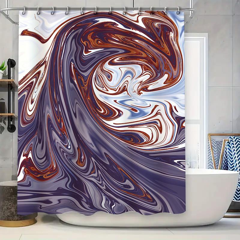

Swirling Colors Shower Curtain Bath Room Decor Waterproof Printed Fabric 72X84In Home Accessories Bathroom Window Coverings Mode W60H190(CM)-1 Pcs