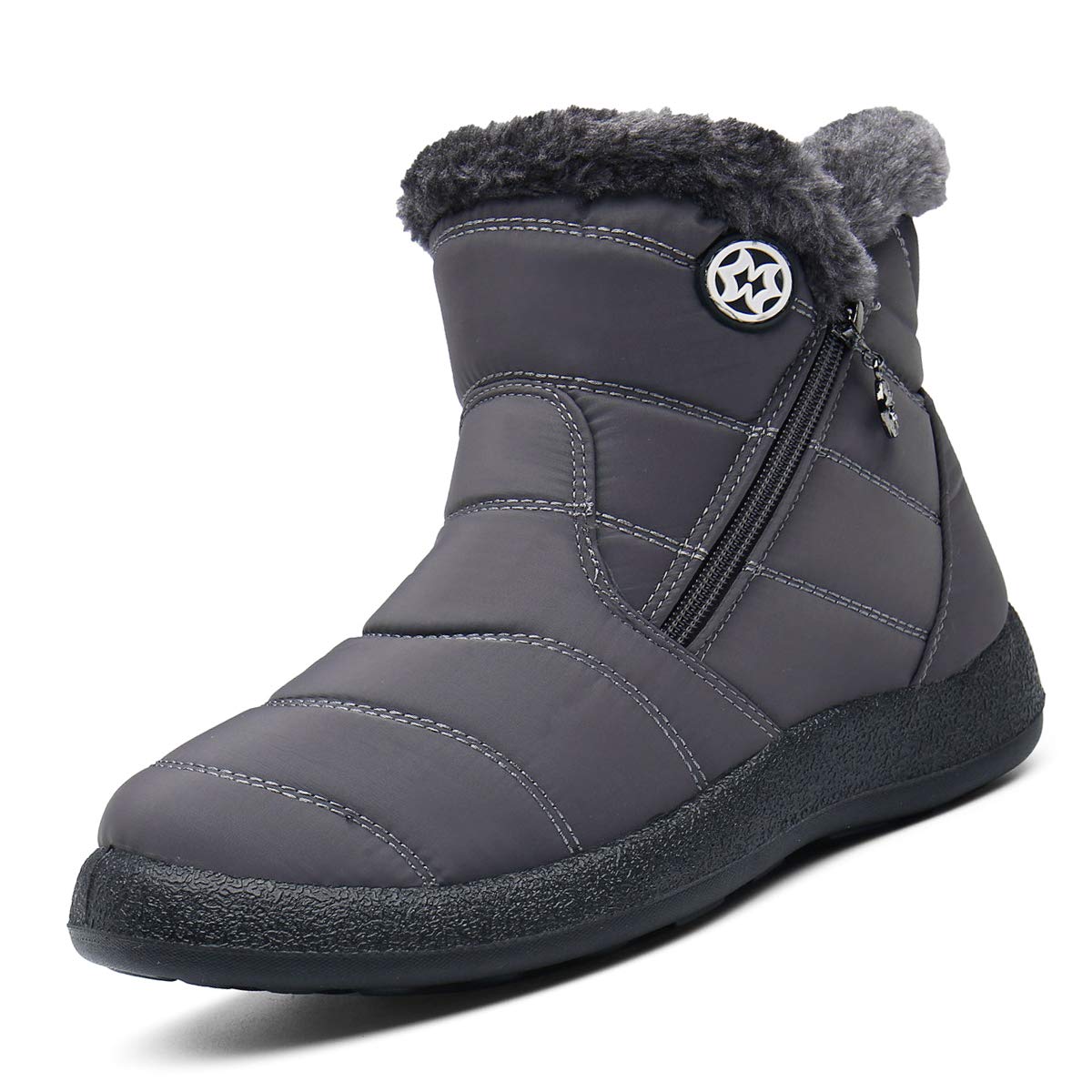 Eagsouni Зимние сапоги из овчины, Сапоги, Обувь, Теплые, Пушистые, Водоотталкивающие, Нескользящие серый