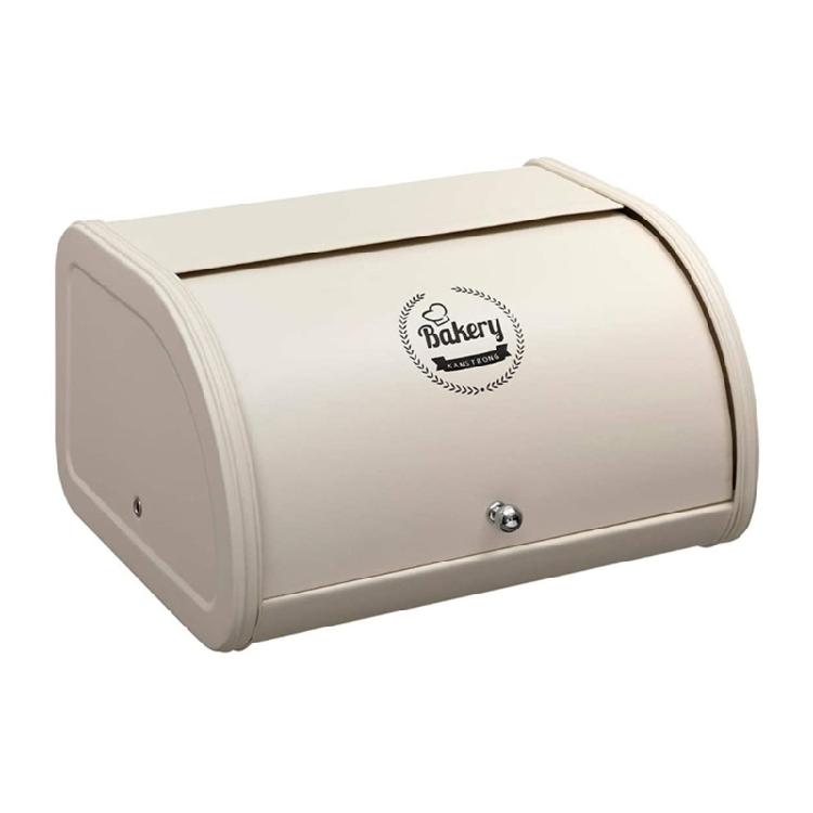 Retro Iron Breads Box with Roll Top Cover Kitchen Decoration Large Capacity Food Safe Storage for Artisanal Loaves
