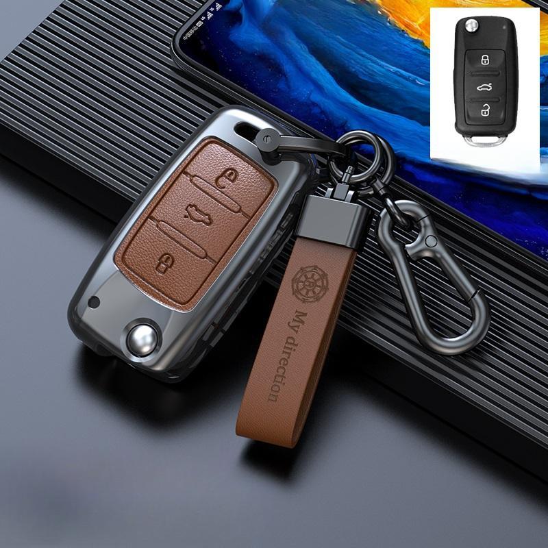 For VW Volkswagen Polo Golf 4 5 6 7 T5 MK7 Tiguan Passat B6 B5 Octavia A5 A7 Leon FR 2 Ibiza Area Car Key Case Cover