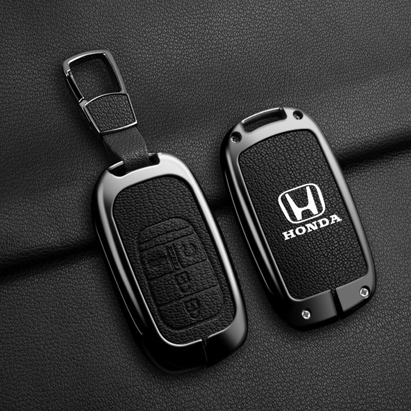 Leather Car Smart Remote Zinc Alloy Key Case Cover Protector for Honda 2023 2024 Accord Civic HR-V CR-V Pilot Sport SI EX EX-L