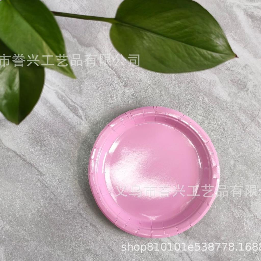 Promotion, Solid Color Theme Party Tableware Paper Plate Paper Tissue Supplies Outdoor Picnic 250G Disposable Party Paper Plate