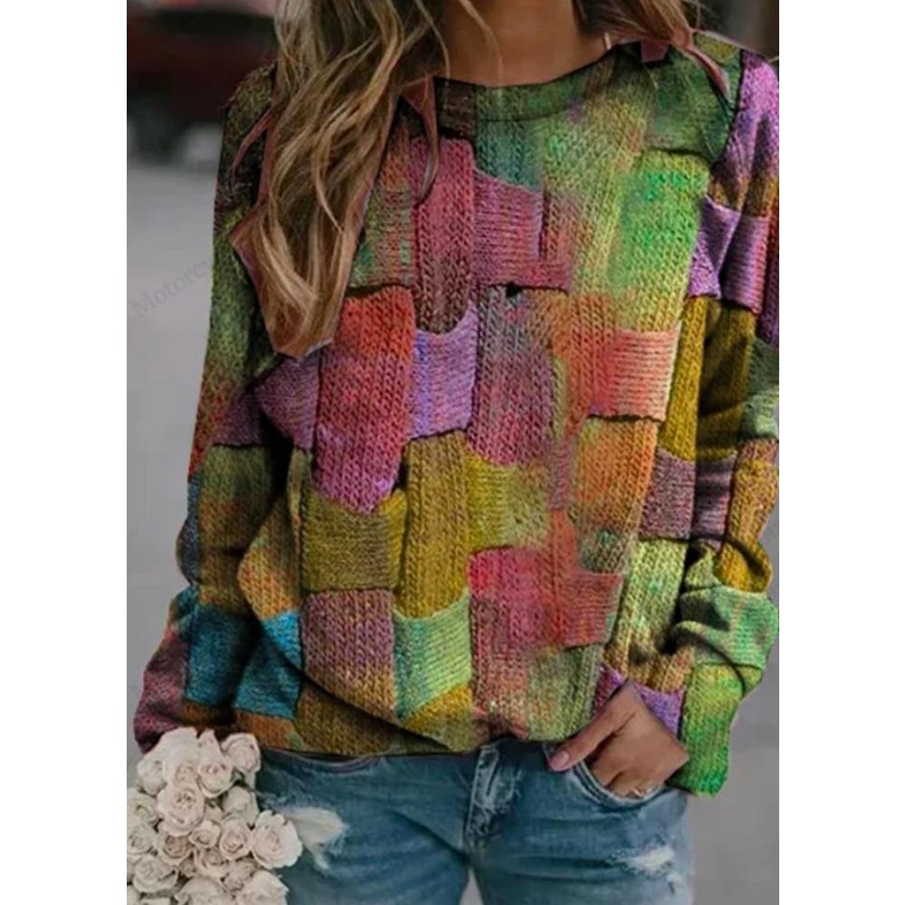 Women Hoodie Creative Sweater Splicing 3d Print Hoodie Sweatshirt Women Fashion O-neck Hoodie Female Sweat Autumn Winter Clothes