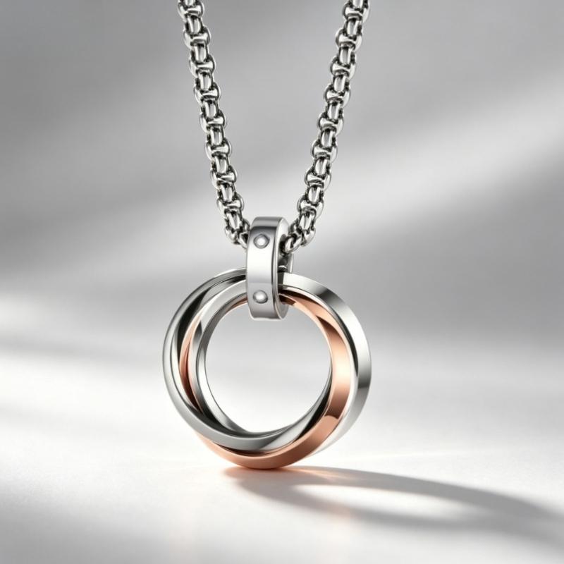 Three-ring Interlocking Necklace, Fashion Pendant, Men's and Women's Same Hip-hop Trendy Cold Versatile Neck Chain