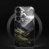Tempered glass phone case suitable for Samsung Galaxy S26 S25 S24 S23 S22 S20 FE/Ultra/Plus mountain scenery, high-end fashion