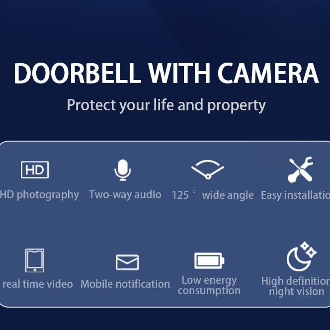 M9 Smart WiFi Doorbell: Waterproof, Night Vision, HD Video, Tuya Compatible, Wireless Remote Monitoring.