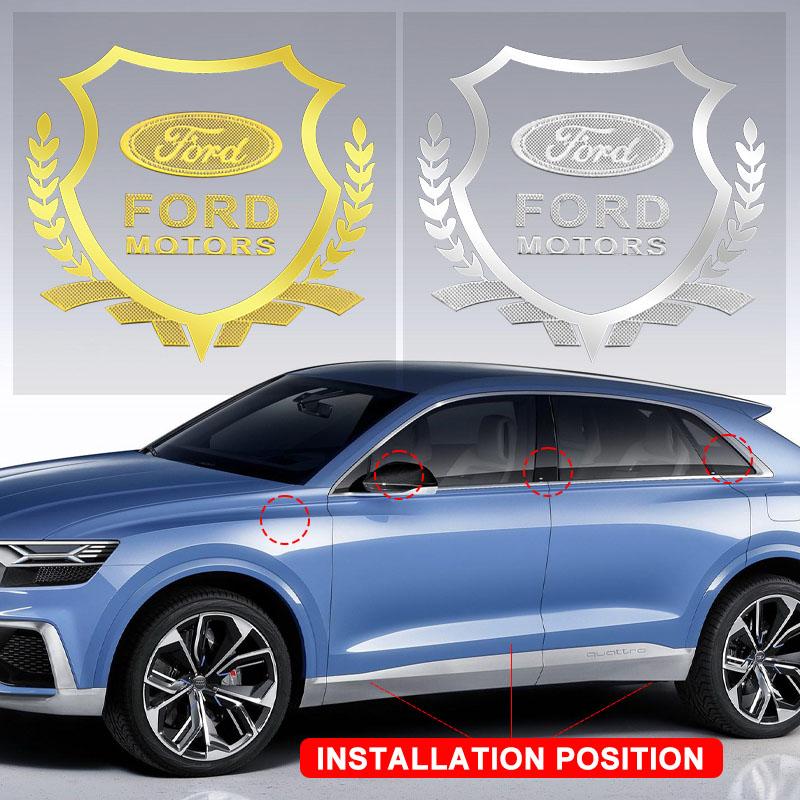 1Pcs Car Body 3D Stickers Wheat Ears Styling Emblem Auto Decoration For Ford Focus Mk2 Mk3 Fiesta Fusion Ranger Mondeo S-MAX Kuga