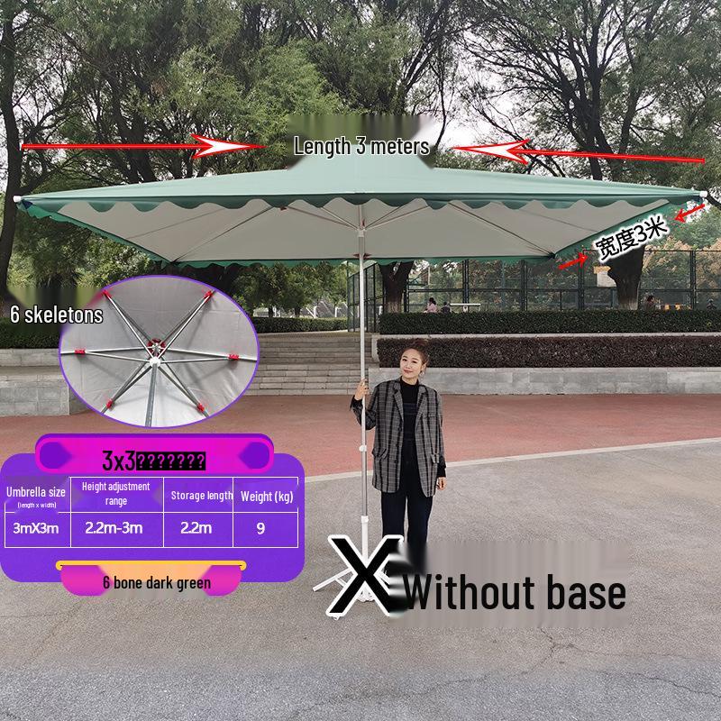 Large Outdoor Rectangular Sunshade Umbrella - Commercial Folding Awning for Courtyard