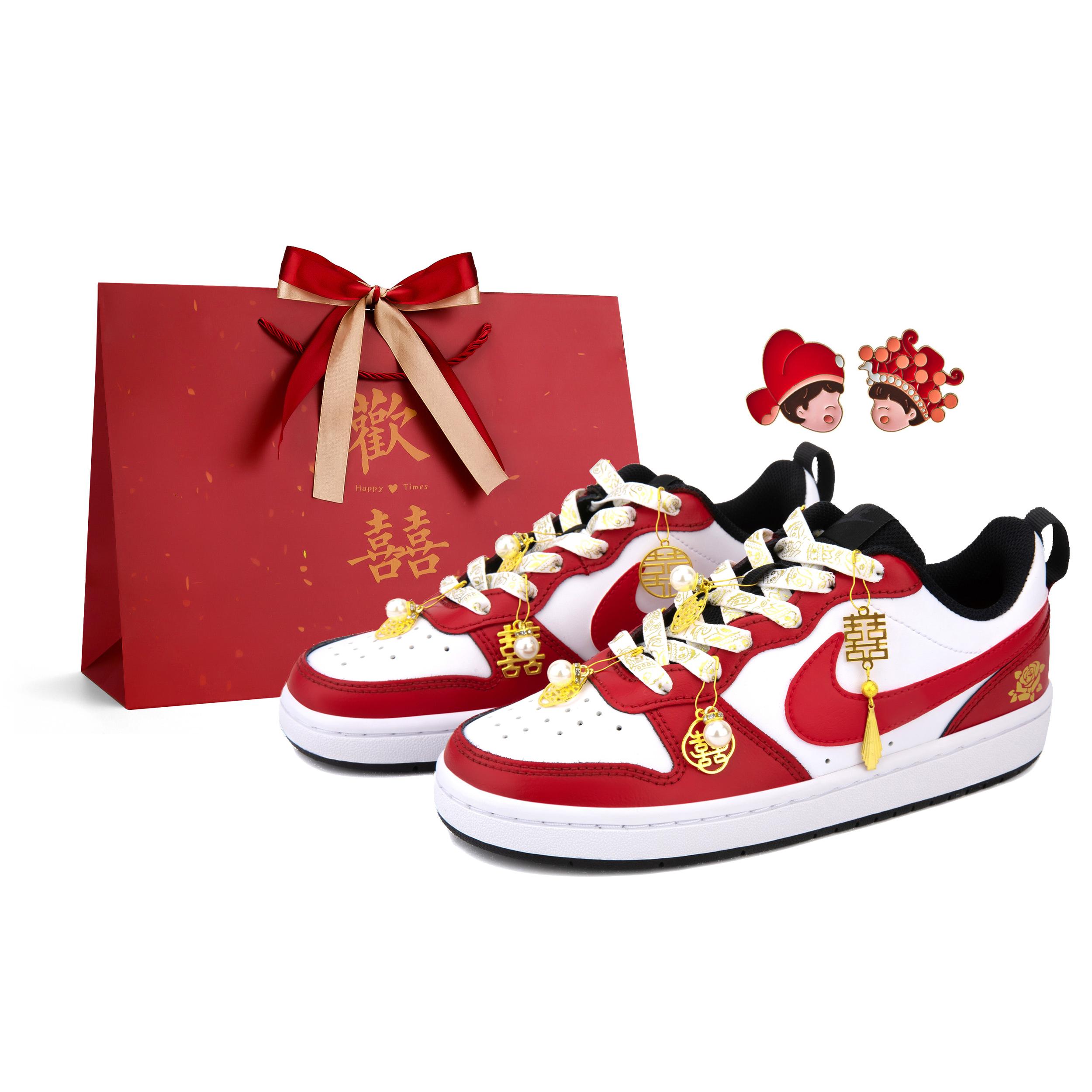 

Nike Court Borough Low top Skateboard Shoes Women s Gold Red BQ5448-115(Team18-SBOX) 35.5